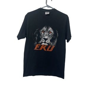 Port & Company Shirt Men Medium Black Lion Animal Predator Lightweight Casual‎